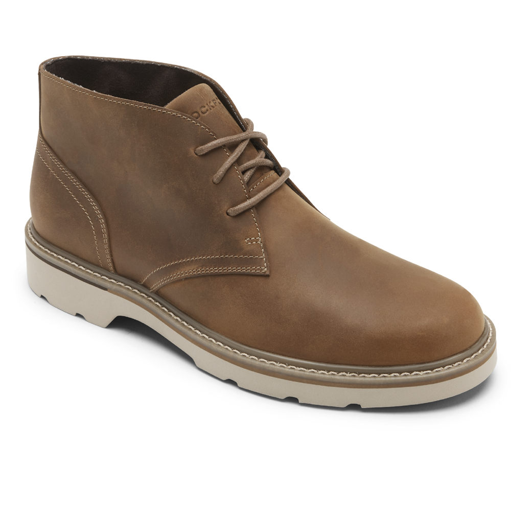 Rockport Boots For Mens Brown - Charlee Waterproof Chukka - UG6350198